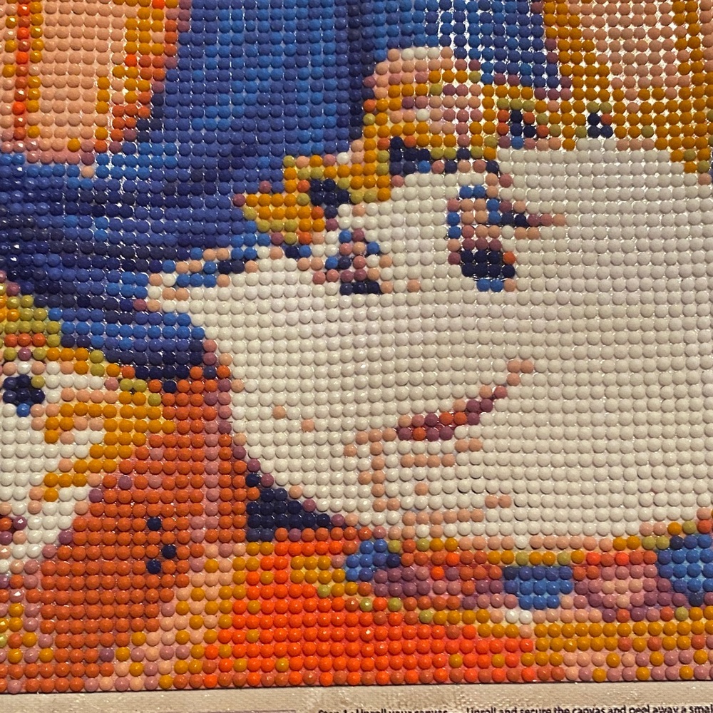 💙Disney Vibrant Blue and Orange diamond art with Mrs. Pots and Chip.
